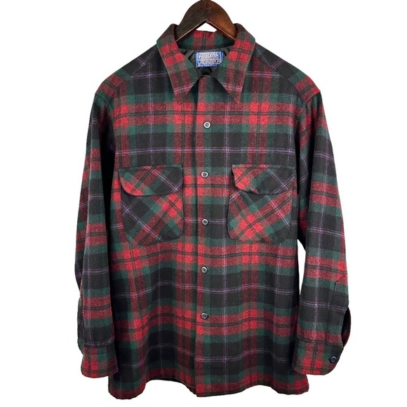 PENDLETON Vintage Classic Hunter Plaid Wool Flannel - Picture 7 of 7